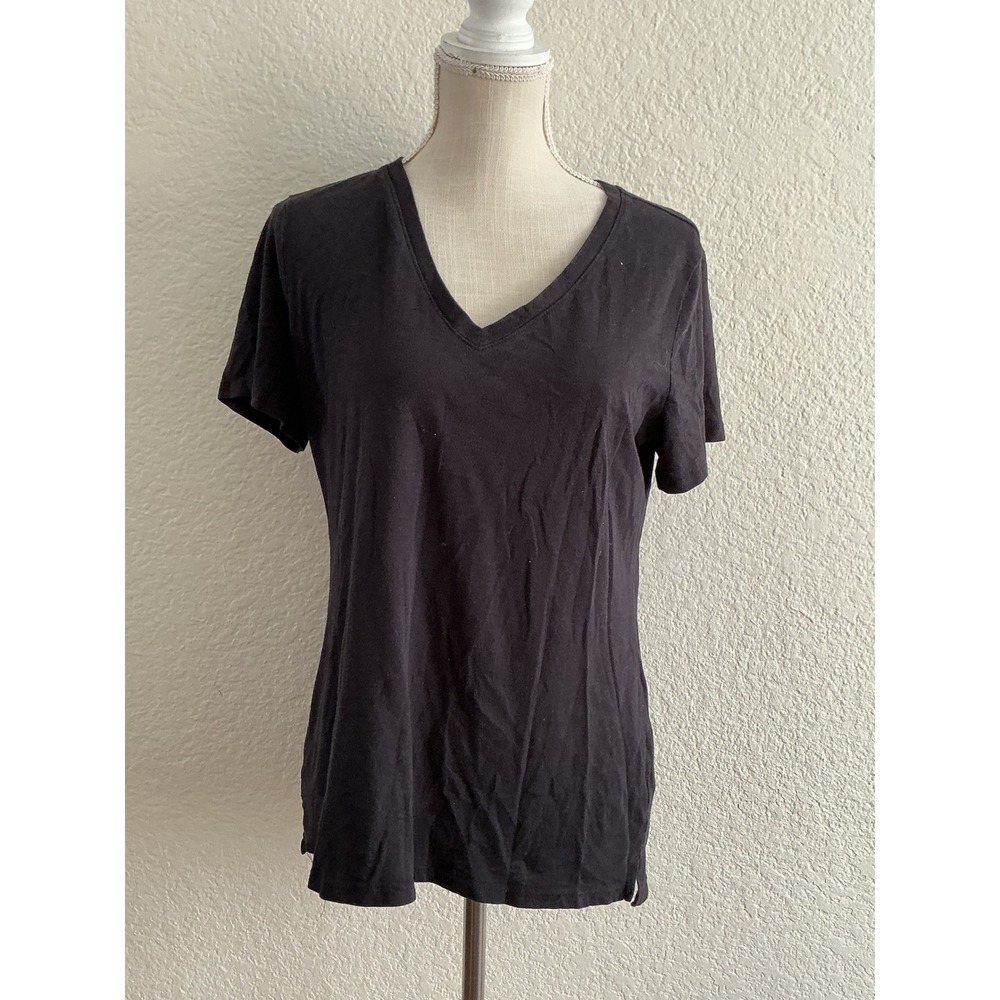 a.n.a Product Type Size Large Black V-Neck Short Sleeve Cotton Blend T-Shirt